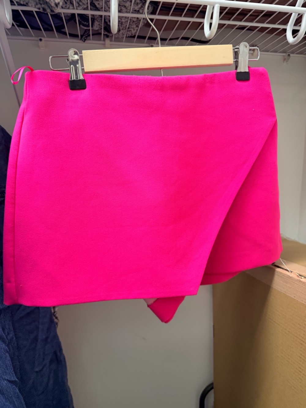 Zara Hot Pink Wrap-Style Skort